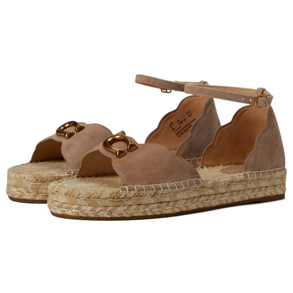 COACH Dillon Suede Espadrille Beige 8.5 B (M) $200 MSRP - Picture 1 of 6